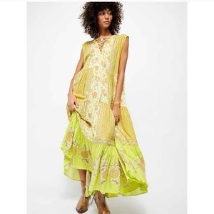 Free People Hanalei Bay Maxi Boho Lace Up Dress